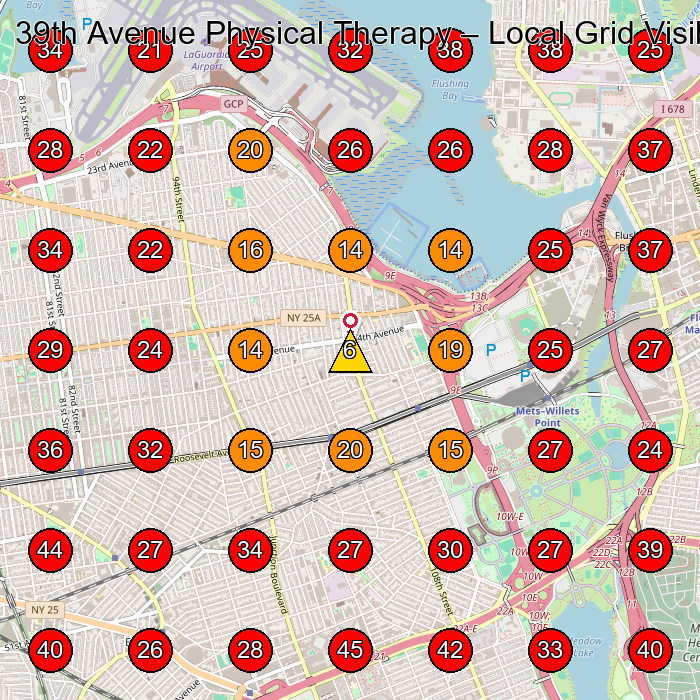 39th Avenue Physical Therapy GeoGrid visibility map for Fysioterapiklinik in Queens